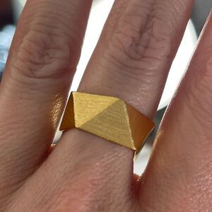 Ring, solid 925 sterling silver, 22 karat gold vermeil, new, adjustable